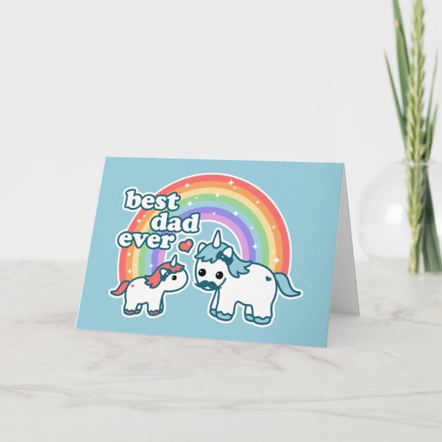 Cute Best Unicorn Pappa Kort (Framsida)