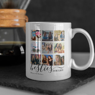 Cute Besties for Life Photo Collage Coffee Mugg