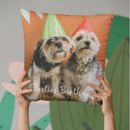 Cute Besties Photo Hund älskare Birthday jul Kudde