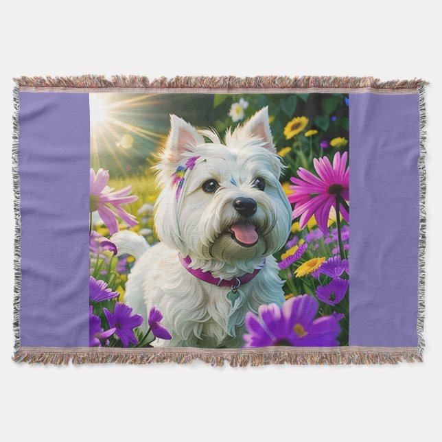 Cute Bevalt Wester Terrier Puppy Dog 2 Filt (Framsidan)