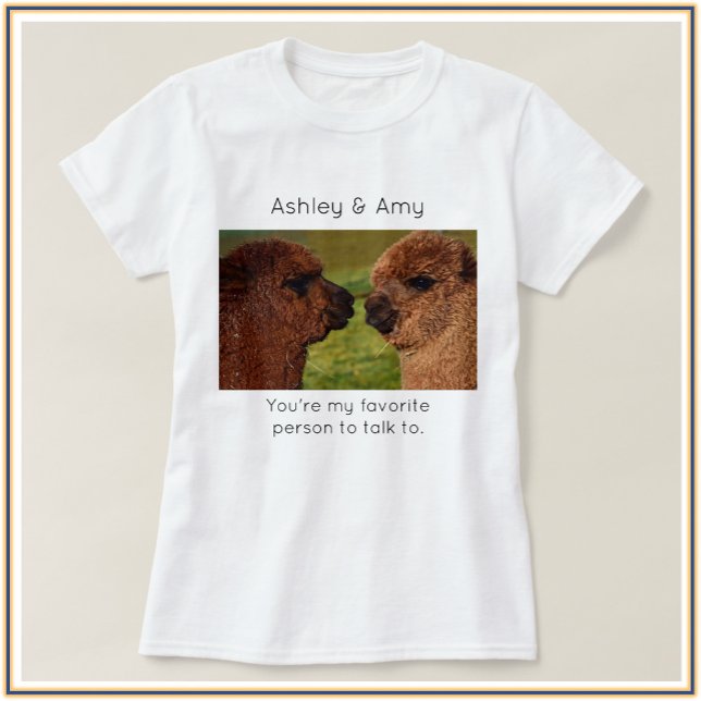Cute BFF Bestie Llama T Shirt (Skapare uppladdad)