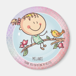 Cute BFF Besties Kawaii-gåvor till flickvänner Magnet