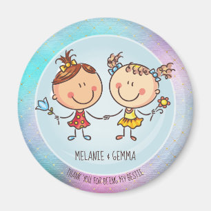 Cute BFF Besties Kawaii-gåvor till flickvänner Magnet
