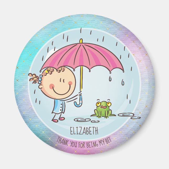 Cute BFF Besties Kawaii-gåvor till flickvänner Magnet (Framsidan)