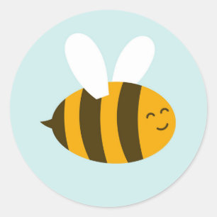 Cute bi-fästare runt klistermärke