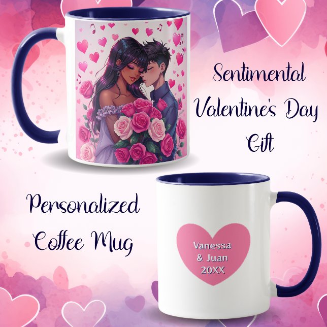 Cute Bi-Race Anime Valentindagen Mugg (Skapare uppladdad)