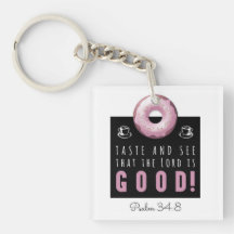 Cute Bible Psalm 34:8 med Rosa Doughnut