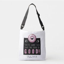 Cute Bible Psalm 34:8 med Rosa Doughnut