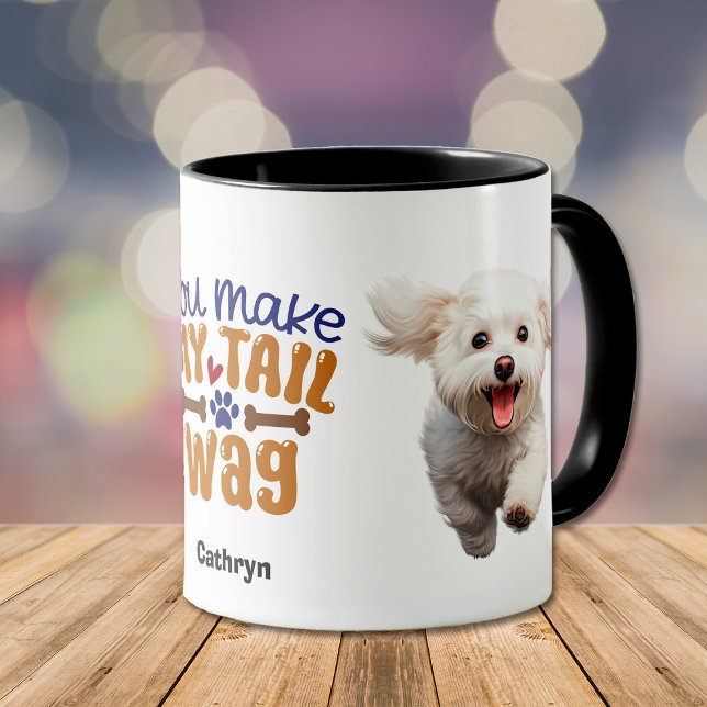 Cute Bichon Frise Hund du gör min Svan-påse Mugg (Skapare uppladdad)