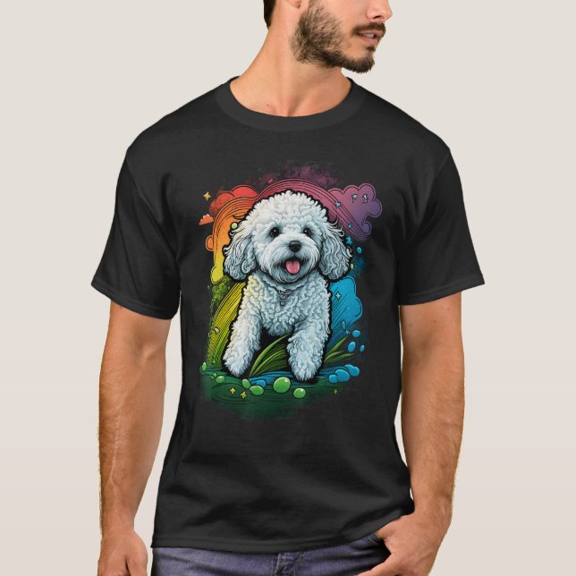 Cute Bichon Frise Hund på Bichon Frise Älskare T Shirt (Framsida)