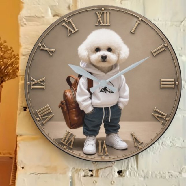 Cute Bichon Frise Puppy  Stor Klocka (Skapare uppladdad)