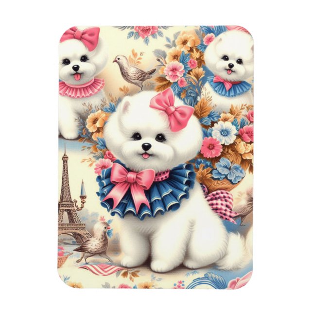 Cute Bichon Frisé Seamless Magnet (Vertikal)