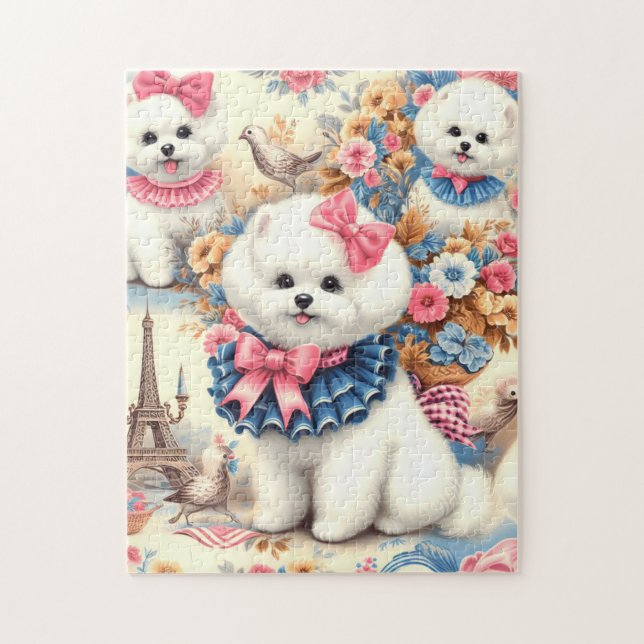 Cute Bichon Frisé Seamless Pussel (Vertikal)