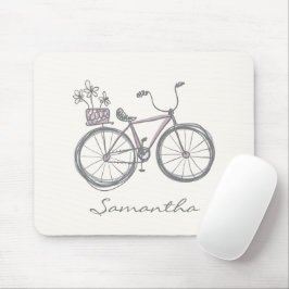 Cute Bicycle Teckning i Lilac | PERSONLIG NAMN Musmatta