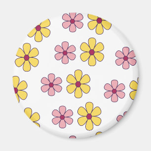 Cute big blommor mönster magnet