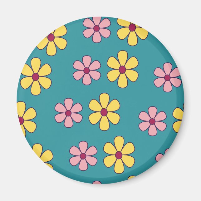 Cute big blommor mönster magnet (Framsidan)
