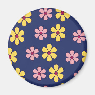 Cute big blommor mönster magnet