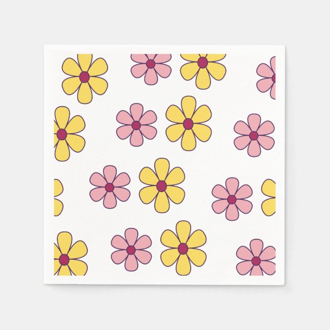 Cute big blommor mönster pappersservett (Framsidan)