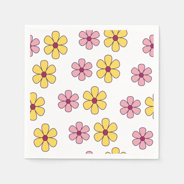 Cute big blommor mönster pappersservett (Framsidan)