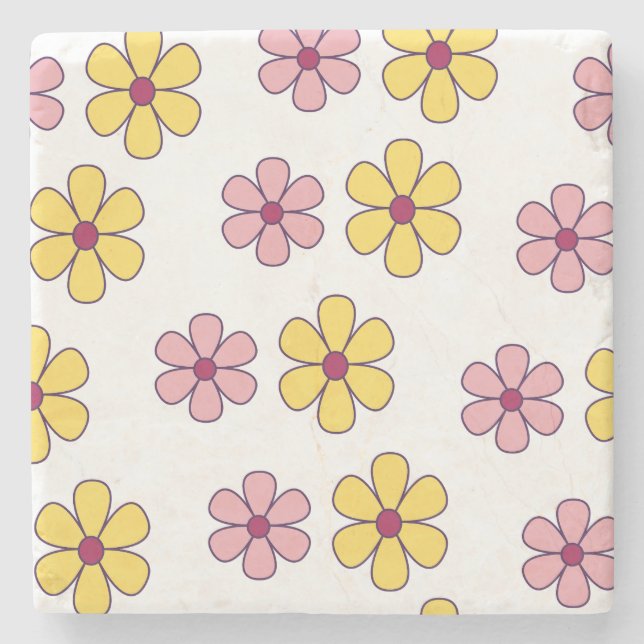 Cute big blommor mönster stenunderlägg (Framsidan)