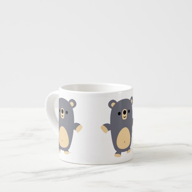 Cute Big Blue Tecknad Bear Espresso Mugg Espressomugg (Framsida vänster)