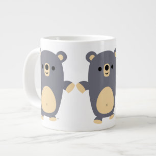 Cute Big Blue Tecknad Bear Jumbo Mugg
