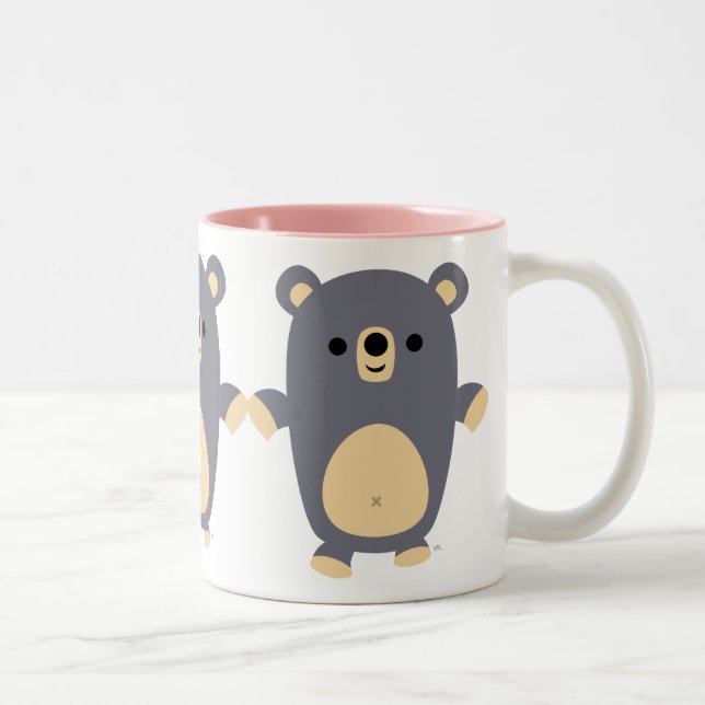 Cute Big Blue Tecknad Bear Mugg (Höger)