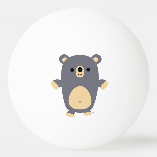 Cute Big Blue Tecknad Bear Ping Pong Boll (Framsidan)