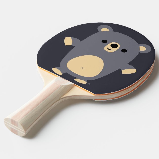 Cute Big Blue Tecknad Bear Ping Pong Paddle Pingisracket (Frontvinkel)