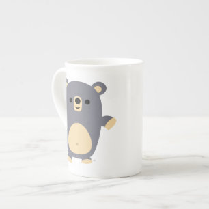 Cute Big Blue Tecknad Bone China Mugg Benporslin Mugg