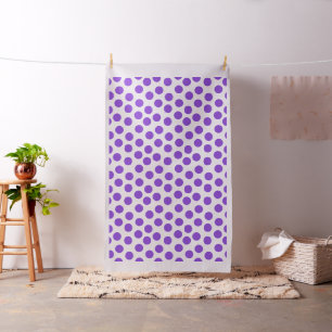 Cute Big Bright Lila Dots på White Tyg
