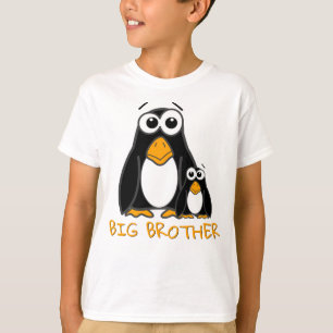 Cute Big Brother Penguin Syskon Tecknad Funny T Shirt