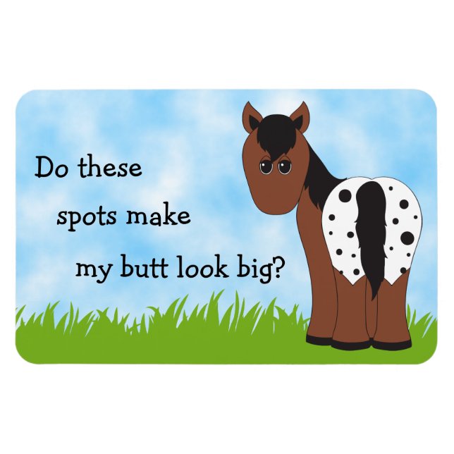 Cute Big Butt Appy Blanket Appaloosa Horse Humor Magnet (Horisontell)