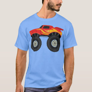 Cute Big Car Fläkt Coola Truckers Red Monster Last T Shirt