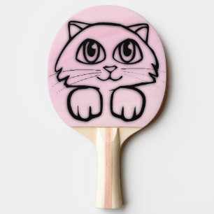 Cute Big Eyed Cat Peeking Rosa Pingisracket
