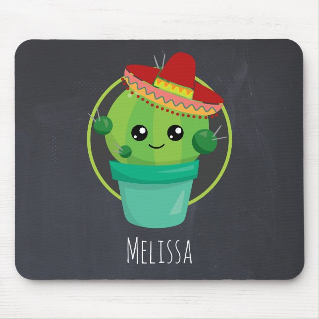 Cute Big Eyed Smiling Cactus in Red Sombrero Musmatta (Framsidan)