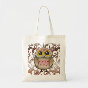 Cute Big Eyed Uggla Tote Bag Tygkasse