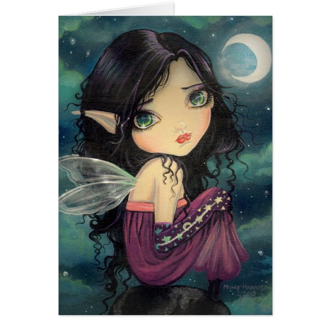 Cute Big öga gotiic Fairy Fantasy Art Hälsningskort (Framsidan)