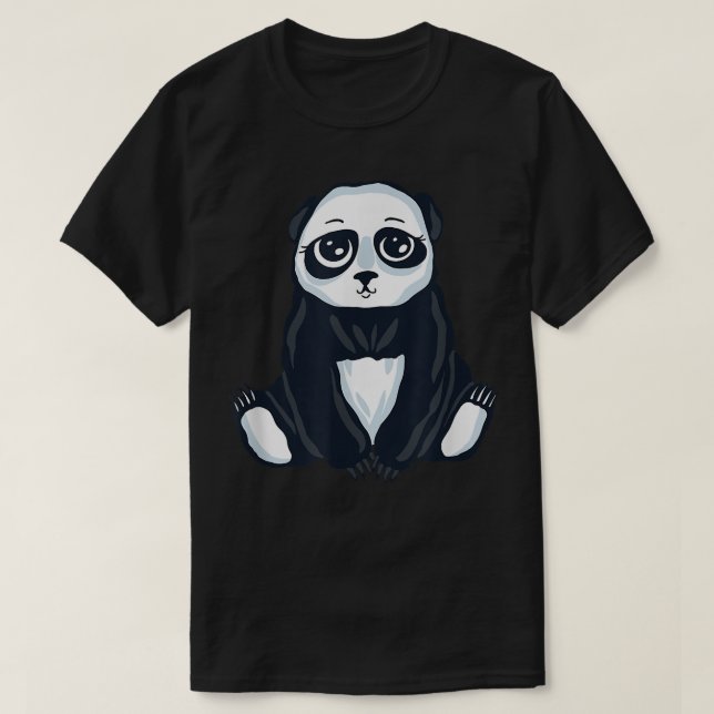 Cute Big Öga Panda Bear T Shirt (Design framsida)