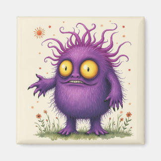 Cute Big Ögon Lila Monster Magnet