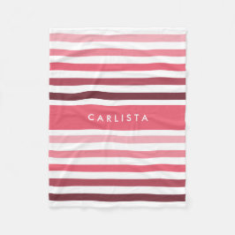 Cute Big Rand Mönster med Namn i Bright Rosa Fleecefilt