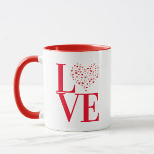 Cute Big Red Kärlek Hearts Valentine Day Mugg