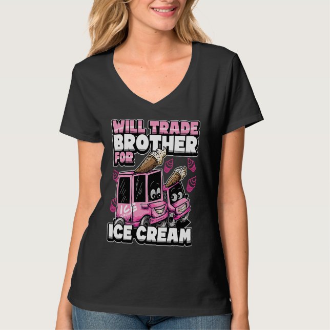 Cute Big Sister Ice Cream Truck  Quote Matching T Shirt (Framsida)