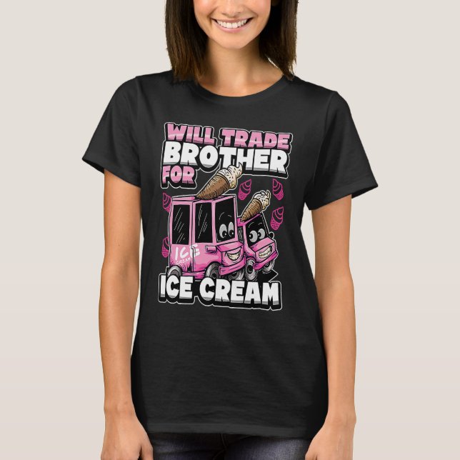 Cute Big Sister Ice Cream Truck  Quote Matching T Shirt (Framsida)