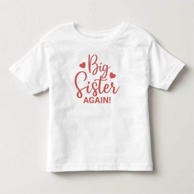 Cute Big Sister igen med hjärta T Shirt (Framsida)