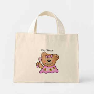 Cute Big Sister-Nallen i Rosa Mini Tygkasse
