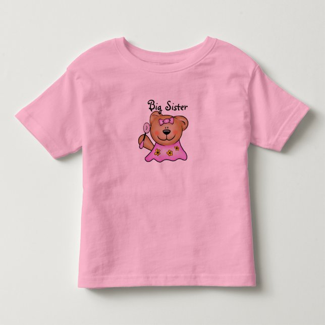 Cute Big Sister-Nallen i Rosa Tee (Framsida)