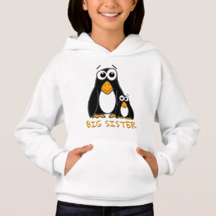 Cute Big Sister Penguin Syskon Tecknad T Shirt