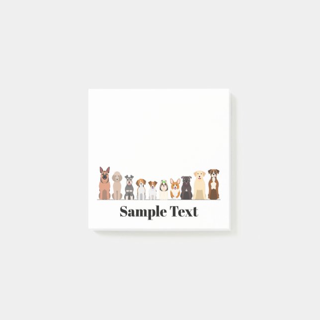 cute big&small dogs design post it post-it block (Framsida)