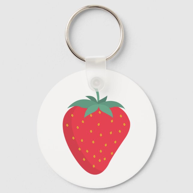 Cute Big Strawberry Keychain Nyckelring (Framsida)